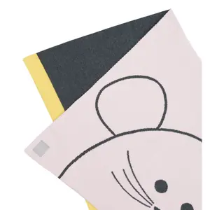 Organic cotton blanket knitted baby Lässig Little Chums Souris image-1