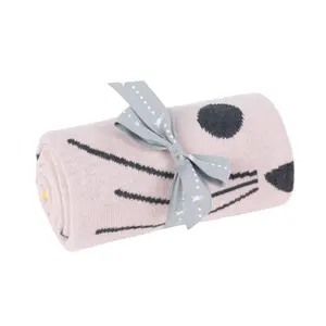 Organic cotton blanket knitted baby Lässig Little Chums Souris image-2