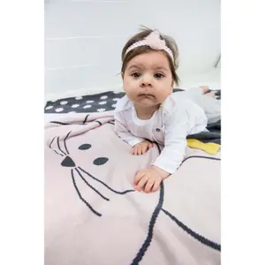 Organic cotton blanket knitted baby Lässig Little Chums Souris image-4