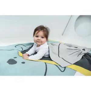 Organic cotton baby blanket Lässig Gots Little Chums Chien image-1