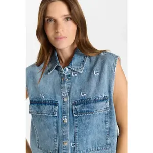 Giacca di jeans senza maniche da donna Le Temps des cerises Yani image-4