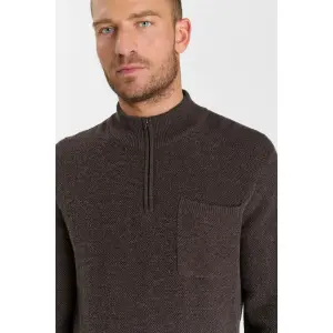 Pullover mit Rundhalsausschnitt und 1/2 Reißverschluss Le Temps des cerises Favo image-1