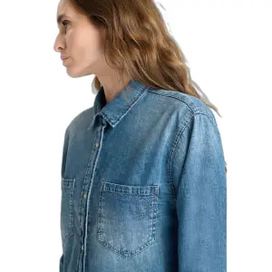 Camicia di jeans a maniche lunghe donna Le Temps des cerises Helena image-1