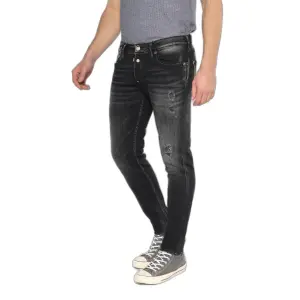 Fitted jeans Le Temps des cerises Basic 600/17 Destroy N°1 image-2