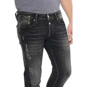 Fitted jeans Le Temps des cerises Basic 600/17 Destroy N°1 image-3
