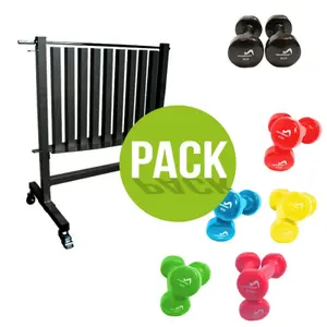 Pack of weight rack + dumbbells Leader Fit image-0