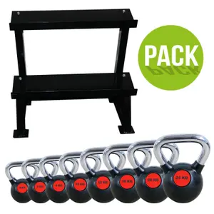 Pack of 8 kettlebells + weight rack Leader Fit image-0