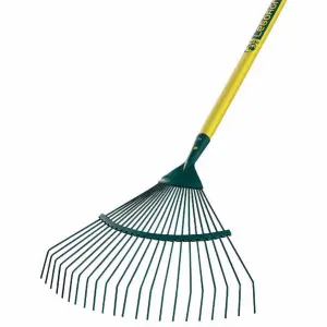 Round wire lawn rake with wood handle Leborgne image-0