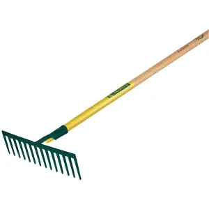 16 teeth straight rake with wooden handle Leborgne image-1