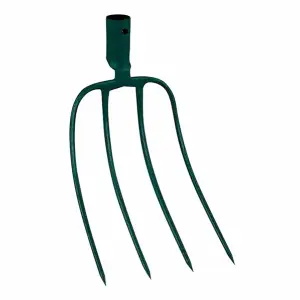 4-prong dung fork with wooden handle Leborgne image-1