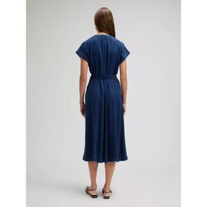 Mid-length denim dress with belt for women Lee image-3