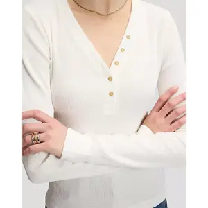 Women's long sleeve T-shirt Lee Waffle Henley image-4