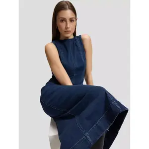 Sleeveless denim dress for women Lee image-1