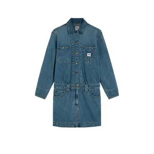 Women's Long Sleeve Denim Shirt Dress Lee image-0