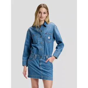 Women's Long Sleeve Denim Shirt Dress Lee image-2
