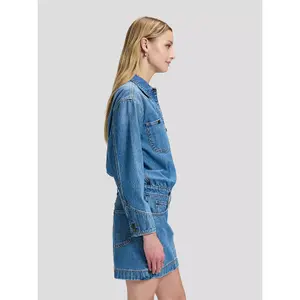 Women's Long Sleeve Denim Shirt Dress Lee image-5