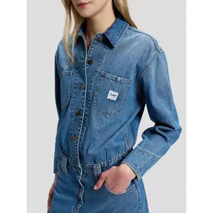 Women's Long Sleeve Denim Shirt Dress Lee image-6