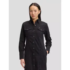 Women's Long Sleeve Denim Shirt Dress Lee Western image-4
