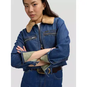 Giacca in jeans con zip donna Lee image-3