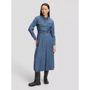Women's long sleeve denim dress Lee Western Mid Calf image-1