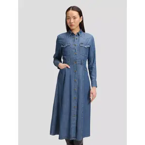 Women's long sleeve denim dress Lee Western Mid Calf image-2