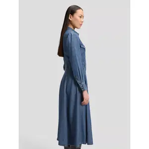Women's long sleeve denim dress Lee Western Mid Calf image-4