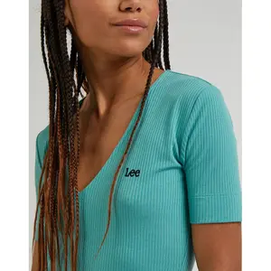 T-Shirt mit V-Ausschnitt, Damen Lee image-4