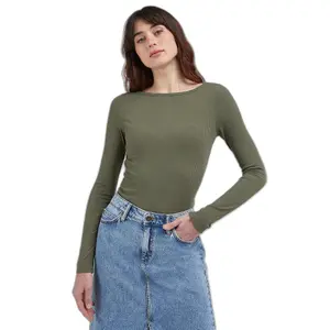Camiseta de mujer de manga larga y cuello barco Lee image-0
