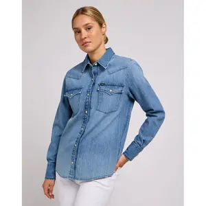 Dames spijker lange mouw western shirt Lee MT image-1