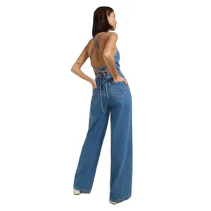 Women's denim playsuit with open back Lee image-4