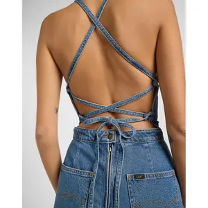 Women's denim playsuit with open back Lee image-5
