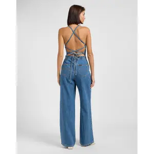 Women's denim playsuit with open back Lee image-1