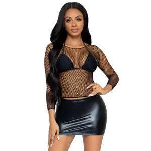 Women's Long Sleeve Mesh T-Shirt Leg Avenue image-1