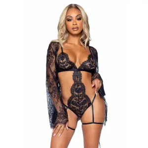 Conjunto feminino Leg Avenue Garter Teddy image-2