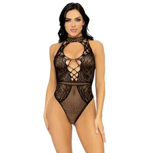 Body ohne Ärmel aus Netz und Spitze mit Tropfenausschnitt Damen Leg Avenue image-2