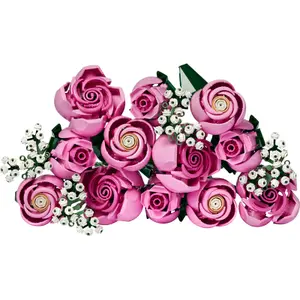 Botanic Pink Rose Bouquet Building Set Lego image-1