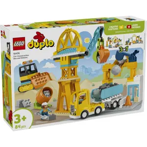 Duplo 3-in-1 Construction Site and Vehicle Building Set Lego image-1