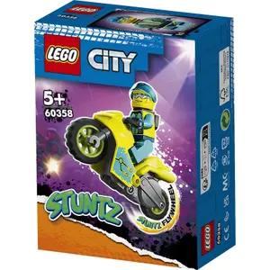 Construction games cyber motorcycle stunt Lego City image-3