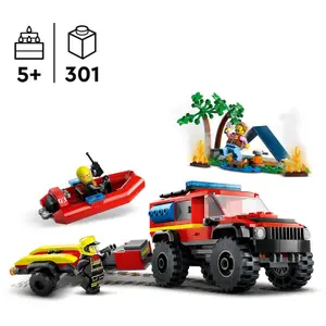 Fire Truck Building Set + City Boat Lego image-4