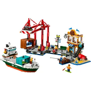 Port construction set + city cargo ship Lego image-0