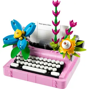 Juego de construcción de máquinas escribir + flores creador Lego image-3