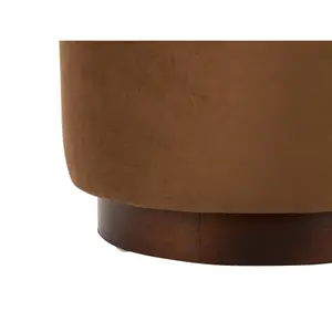 Pouf with velvet wood edge Leitmotiv Medium image-3