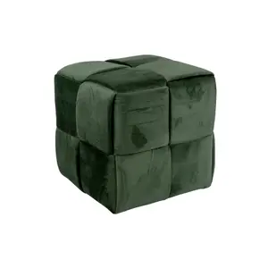 Woven velvet pouffe Leitmotiv image-2