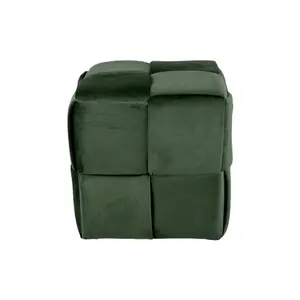Woven velvet pouffe Leitmotiv image-0