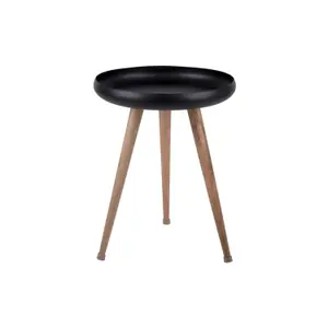 Set of 3 mango wood metal side tables Leitmotiv Tripod image-2