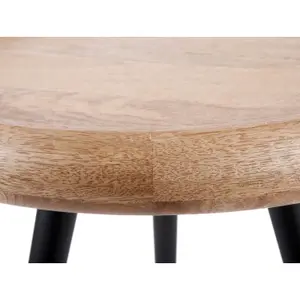 Set of 3 mango wood metal side tables Leitmotiv Tripod image-4