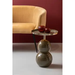 Enameled metal side table Leitmotiv Nora image-1
