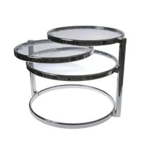 Double swivel table with chrome steel Leitmotiv image-0