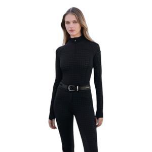 Reittrikot mit Hahnentritt-Muster, lange Ärmel, Damen LeMieux Aspen