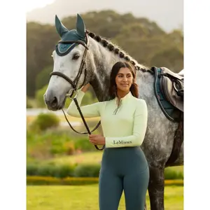 Classic Long Sleeve Zip Collar Equestrian Top Women's LeMieux image-1